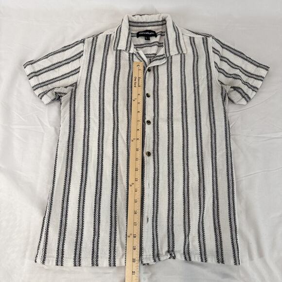 Men’s Threadbare Striped Short Sleeve Knit Button-Up Shirt Size: S - Picture 5 of 6